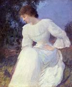 Edmund Charles Tarbell Woman in White, Spain oil painting artist
